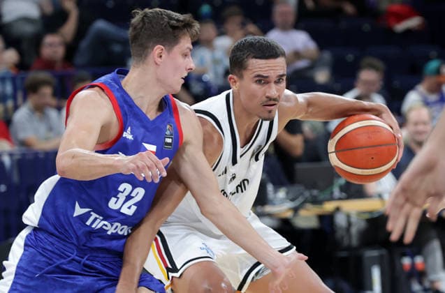Tristan da Silva (GER) Richard Balint (CZE) Basketball, Herren, Supercup, DBB,TurkishAirlines SUPERCUP, Barclays Arena,Tuerkei (TUR) gegen Tschechische (CZE) Republik *** Tristan da Silva (GER) vs. Richard Balint (CZE) – Men s Basketball, Super Cup, DBB, Turkish Airlines Super Cup, Barclays Arena, Turkey (TUR) vs. the Czech Republic (CZE)