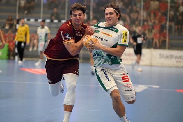 Tom Koschek TuSEM Essen - SC DHfK Leipzig 21.08.2026 Tom Koschek (SC DHfK Leipzig), 1. Runde DHB Pokal TuSEM Essen - SC DHfK Leipzig am 21. August 2026 in der Sporthalle am Hallo, Essen. Endstand: 36:33 nach Verlängerung *** Tom Koschek TuSEM Essen vs. SC DHfK Leipzig August 21, 2026 Tom Koschek SC DHfK Leipzig, 1st Round of the DHB Cup: TuSEM Essen vs. SC DHfK Leipzig on August 21, 2026, at the Sporthalle am Hallo, Essen Final score 36–33 after overtime
