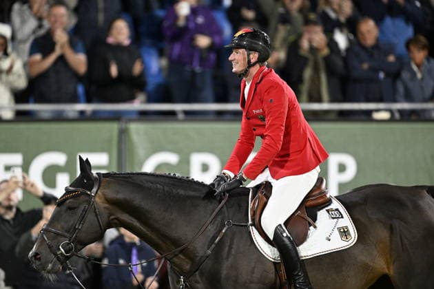 AACHEN, GERMANY 20260821 Daniel Deusser, Germany, on the horse Otello de Guldenboom, rides flawlessly in Friday s jumping, team final, during the Equestrian World Championships in Aachen. *** The image is included in the SPORTS PACKAGE. For others PAID IMAGE ** AACHEN GERMANY x10050x *** AACHEN, GERMANY 20260821 Daniel Deusser of Germany, riding Otello de Guldenboom, performs flawlessly in Friday’s show jumping team final during the World Equestrian Games in Aachen *** The image is included in the SPORTS PACKAGE. For other uses, PAID IMAGE ** AACHEN, GERMANY x10050x  Copyright: xPontusxLundahl TTx EQUESTRIAN WORLD CHAMPIONSHIP 2026