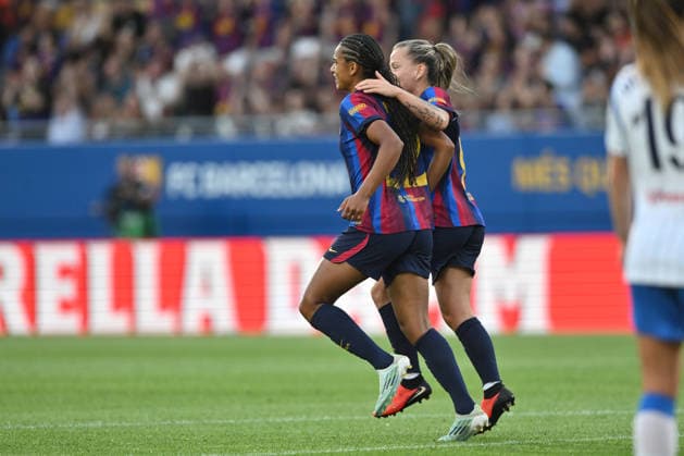 FC Barcelona, Barca v BRIGHTON & HOVE WOMEN S FOOTBALL JOHAN CRUYFF STADIUM,BARCELONA. August 21,2026 FC BARCELONA vs BRIGHTON & HOVE Aug 21,2026 Esme Brugts (22) celebrates scoring his team s first goal with Claudia Pina (9) of FC Barcelona during the match between FC Barcelona and Brighton & Hove corresponding to the Joan Gamper Trophy at Johan Cruyff Stadium in Barcelona, Spain, on August 21, 2026. Barcelona ESP Copyright: xS.xRosx