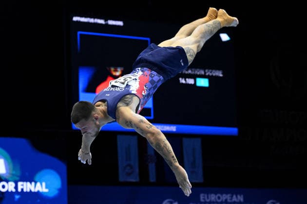 37th European Championships and 15th European Junior Championships in Men s Artistic Gymnastics - Day 3 Illia Kovtun of Croatia competes on the Floor exercise during Senior Men™s Individual Apparatus Finals, Part 1 on day 3 of the 2026 Men s Artistic Gymnastics European Championships at Arena Zagreb on August 21, 2026 in Zagreb, Croatia.  MarkoxLukunic PIXSELL