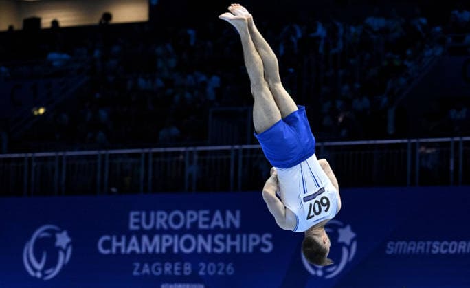 37th European Championships and 15th European Junior Championships in Men s Artistic Gymnastics - Day 3 Artem Dolgopyat of Israel competes on the Floor exercise during Senior Men™s Individual Apparatus Finals, Part 1 on day 3 of the 2026 Men s Artistic Gymnastics European Championships at Arena Zagreb on August 21, 2026 in Zagreb, Croatia.  MarkoxLukunic PIXSELL