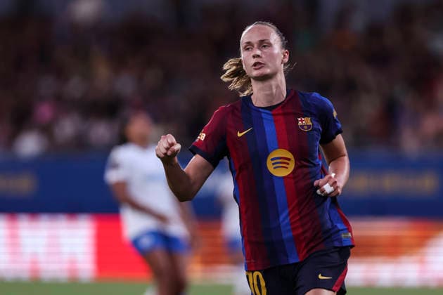 August 21, 2026, Sant Joan Despi, Barcelona, SPAIN: Caroline Graham of FC Barcelona, Barca celebrates a goal during the Joan Gamper Trophy, football match played between FC Barcelona and Brighton & Hove Albion FC at Johan Cruyff Stadium on August 21, 2026 in Sant Joan Despi, Barcelona, Spain. FC Barcelona V Brighton & Hove Albion FC - Joan Gamper Trophy  - ZUMAa181 20260821_zaa_a181_158 Copyright: xJavierxBorregox