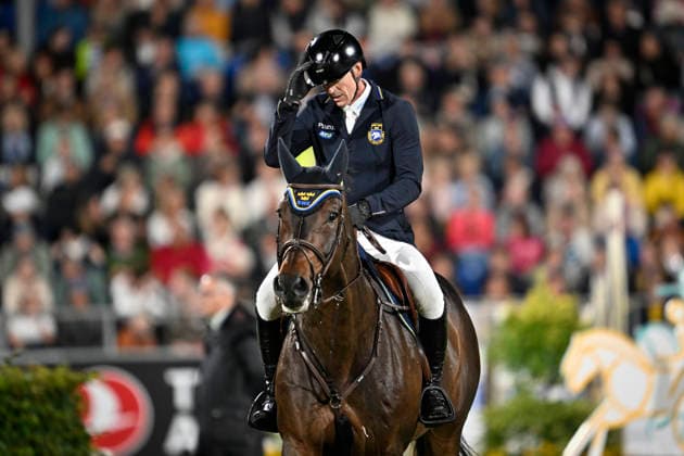 AACHEN, TYSKLAND 20260821 Peder Fredricson, Sverige, pa hästen Alcapone des Carmille vid fredagens hoppning, lagfinal, under ryttar-VM i Aachen. *** Bilden ingar i SPORTPAKET. För övriga BETALBILD ** AACHEN TYSKLAND x10050x *** AACHEN, GERMANY 20260821 Peder Fredricson of Sweden, riding Alcapone des Carmille, during Friday s show jumping team final at the World Equestrian Games in Aachen *** This image is part of the SPORTS PACKAGE. For other images, see PAID CONTENT ** AACHEN, GERMANY x10050x  Copyright: xPontusxLundahl TTx RYTTAR-VM 2026