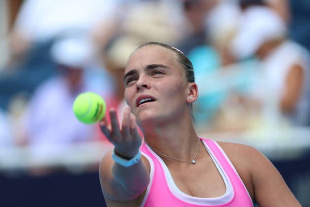 August 21, 2026, Mason, Oh, USA: Cincinnati Open Tennis 2026 - Sara Bejlek hits a ball against Madison Keys in the Cincinnati Open Tennis Tournament held in Mason OH. 2026 08 21. ZUMAPress Mason USA - ZUMAn24_ 20260821_zaf_n24_068 Copyright: xWallyxNellx
