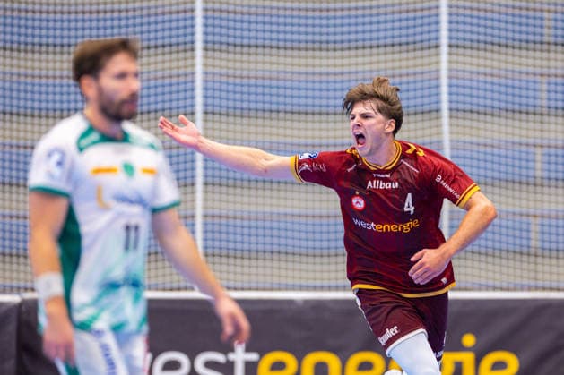 21.08.2026. 1. Runde im DHB Pokal, TuSEM Essen - SC DHfK Leipzig. Felix Göttler (TuSEM Essen) jubelt. Essen Am Hallo NRW Deutschland xRHR-FOTO DEx *** August 21, 2026, 1st Round of the DHB Cup, TuSEM Essen vs. SC DHfK Leipzig, Felix Göttler, TuSEM Essen celebrates, Essen, Am Hallo, NRW, Germany, xRHR, PHOTO DEx Copyright: DennisxEwert RHR-FOTOx RHR-FOTO DE