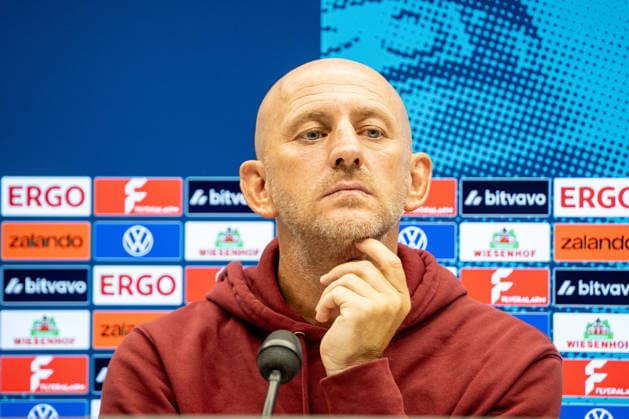 21.08.2026, xdaymx, Fussball DFB Pokal 1.Runde, SV Waldhof Mannheim - 1.FC Kaiserslautern. Torsten Lieberknecht auf der Pressekonferenz. DFL DFB REGULATIONS PROHIBIT ANY USE OF PHOTOGRAPHS as IMAGE SEQUENCES and or QUASI-VIDEO) Mannheim *** August 21, 2026, xdaymx, Soccer DFB Cup First Round, SV Waldhof Mannheim 1 FC Kaiserslautern Torsten Lieberknecht at the press conference DFL DFB REGULATIONS PROHIBIT ANY USE OF PHOTOGRAPHS as IMAGE SEQUENCES and or QUASI-VIDEO Mannheim