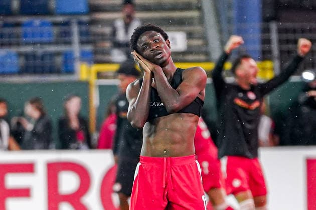 Deutschland: Fussball Saison 2026 2027 , DFB-Pokal Runde 1 1. Runde , SV Waldhof Mannheim vs. 1. FC Kaiserslautern - Carl-Benz-Stadion (Mannheim) : Ibrahim KanatÃ Ibrahim Kanate (1. FC Kaiserslautern, 11) Geste, Gestik, Emotion, Tor, Torjubel, Jubel, Freude, Emotionen, Tor und Torjubel zum 0:1 Mannheim Carl-Benz-Stadion Deutschland Germany *** Germany Soccer Season 2026–2027, DFB Cup Round 1, SV Waldhof Mannheim vs. 1. FC Kaiserslautern, Carl Benz Stadium, Mannheim, Ibrahim Kanato Ibrahim Kanate, 1. FC Kaiserslautern, 11, Gesture, Gestures, Emotion, Goal, Goal Celebration, Celebration, Joy, Emotions, Goal, and Goal Celebration for the 0–1 win in Mannheim at Carl Benz Stadium, Germany Copyright: xBennetxLongx