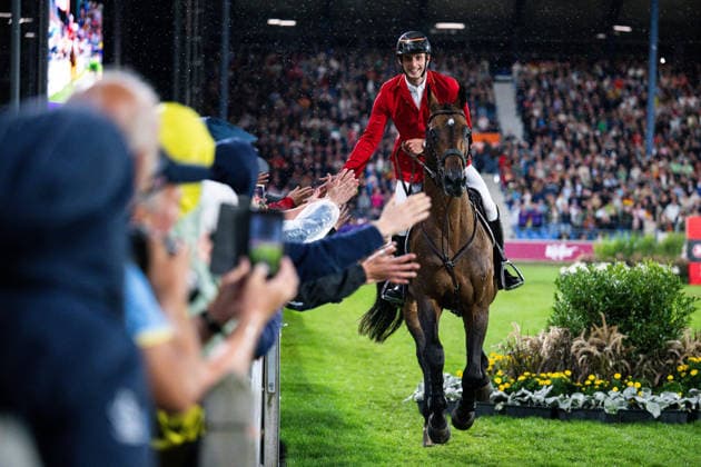 260821 Richard Vogel of Germany with horse United Touch celebrates as he compete in the team jumping final during day 11 of the 2026 FEI World Championships on August 21, 2026 in Aachen. Photo: Emma Wallskog BILDBYRAN kod EW EW0693 ridsport equestrian rid-vm 2026 2026 fei world championships bbeng ridsport-vm hoppning jumping lagfinal team final jubel *** August 21, 2026: Richard Vogel of Germany, riding United Touch, celebrates as he competes in the team jumping final on Day 11 of the 2026 FEI World Championships in Aachen. 2026 in Aachen. Photo by Emma Wallskog. BILDBYRAN code EW EW0693 equestrian sports 2026 World Championships 2026 FEI World Championships BBENG equestrian sports World Championships show jumping team final celebration  Copyright: EMMAxWALLSKOG BB260821EW052