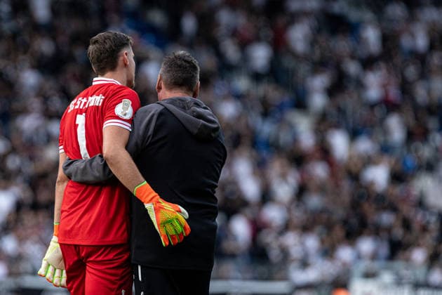 DFB-Pokal, 2026 2027, 1. Runde: SC St. Tönis 11 20 - Eintracht Frankfurt; 21.08.2026 Simon Sell (SC St. Tönis 11 20, 1) traurig nach dem Spiel. DFB-Pokal, 2026 2027, 1. Runde: SC St. Tönis 11 20 - Eintracht Frankfurt; Grotenburg-Stadion, Krefeld; 21.08.2026 *** DFB Cup, 2026–2027, 1st Round: SC St. Tönis 11–20 Eintracht Frankfurt, August 21, 2026; Simon Sell, SC St. Tönis 11–20, 1 sad after the game DFB Cup, 2026–2027, 1st Round SC St. Tönis 11–20 Eintracht Frankfurt Grotenburg Stadium, Krefeld August 21, 2026 Copyright: xBEAUTIFULxSPORTS Buriakovx