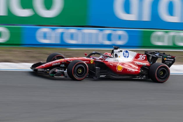 MOTORSPORTS - Formula 1 - 2026 Dutch Grand Prix Photo by IPA ABACAPRESS.COM87673337 - 1 (16) Charles Leclerc (MON) - Scuderia Ferrari HP - Ferrari SF-26 - Ferrari during the Sprint Qualifying session of the 2026 Formula 1 Heineken Dutch Grand Prix at Circuit Zandvoort in Zandvoort, Netherlands. Round 14 of 24 of the 2026 FIA Formula One World Championship, WM, Weltmeisterschaft held August 21–23, 2026. The weekend features the F1 Sprint format, with a Sprint race on Saturday in addition to the Grand Prix on Sunday. Circuit Zandvoort, set in the dunes of the North Sea coast, is renowned for its steeply banked corners. During the 2026 Dutch Grand Prix, part of the Formula 1 Championship, on August 21, 2026  Copyright: xIPAxSport ABACAx
