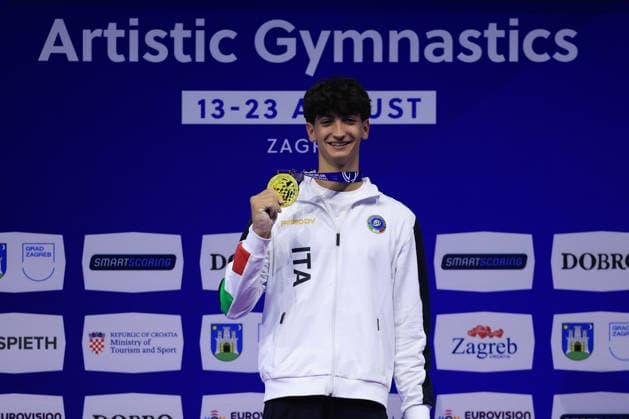Zagreb, 21.08.2026. - 37TH EUROPEAN MEN™S ARTISTIC GYMNASTICS Men s Artistic Gymnastics Apparatus Final Pommel horse, Individual SENIORS. GOLD - ITA TARGHETTA Gabriele Men s Artistic Gymnastics Apparatus Final , Pommel horse, Individual SENIORS.  2S6A1391.JPG