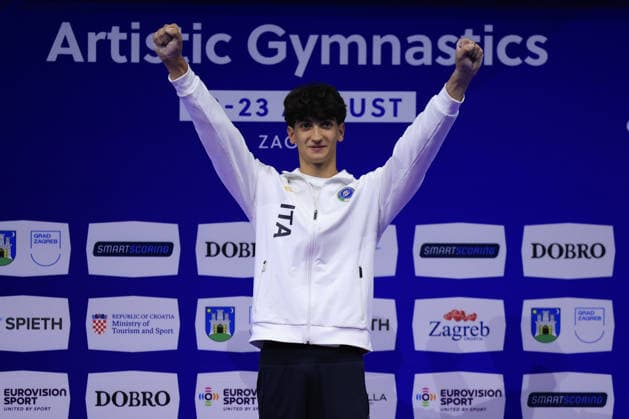 Zagreb, 21.08.2026. - 37TH EUROPEAN MEN™S ARTISTIC GYMNASTICS Men s Artistic Gymnastics Apparatus Final Pommel horse, Individual SENIORS. GOLD - ITA TARGHETTA Gabriele Men s Artistic Gymnastics Apparatus Final , Pommel horse, Individual SENIORS.  2S6A1391.JPG