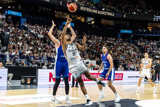 21.08.2026, GER, Turkish Airlines Supercup 2026, Hamburg, Deutschland-Tschechien Johannes Thiemann (Deutschland, 32) Hamburg Barclays Arena Hamburg Deutschland *** August 21, 2026, GER, 2026 Turkish Airlines Super Cup, Hamburg, Germany, Czech Republic, Johannes Thiemann, Germany, 32, Hamburg, Barclays Arena, Hamburg, Germany