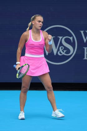 August 21, 2026, Mason, Oh, USA: Cincinnati Open Tennis 2026 - Sara Bejlek expresses emotion in her game against Madison Keys in the Cincinnati Open Tennis Tournament held in Mason OH. 2026 08 21. ZUMAPress Mason USA - ZUMAn24_ 20260821_zaf_n24_106 Copyright: xWallyxNellx