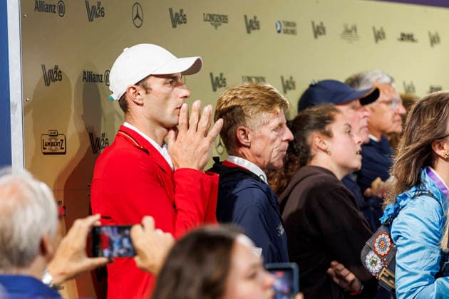 AACHEN - FEI World Championships 2026, AACHEN - FEI World Championships 2026 Team Germany, Kiss and Cry EHNING Marcus (GER), VOGEL Richard (GER), HINNERS Sophie (GER) FEI Jumping World Championship, WM, Weltmeisterschaft Second Competition Team Final & Second Individual Qualifier Mercedes-Benz Prize Aachen, Reitstadion Soers 21. August 2026 - *** 2026 FEI World Championships in Aachen, Aachen FEI World Championships 2026 Team Germany, Kiss and Cry: Marcus Ehnning (GER), Richard Vogel (GER), Sophie Hinners (GER) FEI Jumping World Championship Second Competition Team Final, Second Individual Qualifier, Mercedes-Benz Prize, Aachen, Reitstadion Soers, August 21, 2026