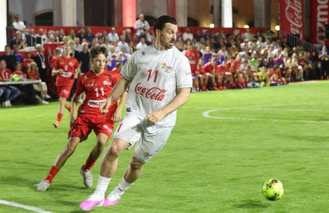 Plazma Youth Sports Games in Split, Croatia On the occasion of the celebration of the 30th anniversary of the Plazma Youth Sports Games, a showpiece match was played between the stars and the young team of the Sports Games, in Split, Croatia, on August 21. 2026. Zlatan Ibrahimovic.  IvoxCagalj PIXSELL