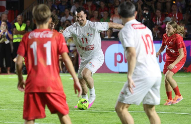 Plazma Youth Sports Games in Split, Croatia 21.08.2026., Split - Na Prokurativama povodom proslave 30. godisnjice Plazma Sportskih igara mladih odigrana je revijalna utakmica izmedju zvijezda i mlade ekipe Sportskih igara. Zlatan Ibrahimovic  IvoxCagalj PIXSELL