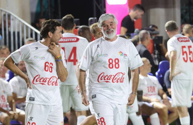 Plazma Youth Sports Games in Split, Croatia On the occasion of the celebration of the 30th anniversary of the Plazma Youth Sports Games, a showpiece match was played between the stars and the young team of the Sports Games, in Split, Croatia, on August 21. 2026. Darijo Srna and Aljosa Asanovic.  IvoxCagalj PIXSELL