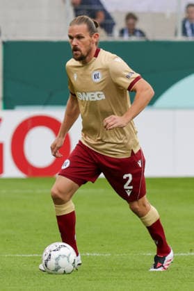 21.08.2026, xgrfx, Fussball DFB Pokal 1.Runde, Preußen Münster - Karlsruher SC v.l. Sebastian Jung (Karlsruher SC) (DFL DFB REGULATIONS PROHIBIT ANY USE OF PHOTOGRAPHS as IMAGE SEQUENCES and or QUASI-VIDEO) Münster *** August 21, 2026, xgrfx, Soccer DFB Cup 1st Round, Preußen Münster vs. Karlsruher SC, Sebastian Jung, Karlsruher SC, DFL, DFB REGULATIONS PROHIBIT ANY USE OF PHOTOGRAPHS as IMAGE SEQUENCES and or QUASI-VIDEO, Münster