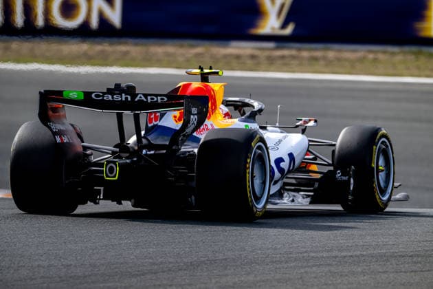 ZANDVOORT, NETHERLANDS: Yuki Tsunoda, racing for the Racing Bulls team during the 2026 Formula 1 Dutch Grand Prix at the Circuit Zandvoort in Zandvoort, Netherlands.
