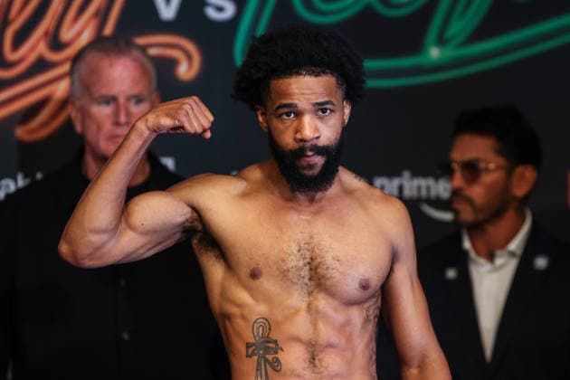 August 21, 2026: Gary Antonio Russell poses for a photo during weigh-ins before the Romero vs Lopez event inside the Presidio Ballroom at Park MGM on August 21, 2026 in Las Vegas, NV. CSM. Boxing 2026: Romero Vs Lopez Weigh-In AUG 21  - ZUMAc04_ 20260821_zma_c04_030 Copyright: xChristopherxTrimx