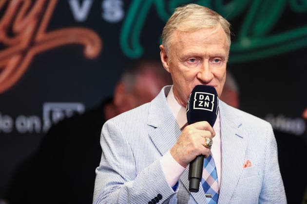 August 21, 2026: Ring announcer Jimmy Lennon Jr. on stage during weigh-ins before the Romero vs Lopez event inside the Presidio Ballroom at Park MGM on August 21, 2026 in Las Vegas, NV. CSM. Boxing 2026: Romero Vs Lopez Weigh-In AUG 21  - ZUMAc04_ 20260821_zma_c04_034 Copyright: xChristopherxTrimx