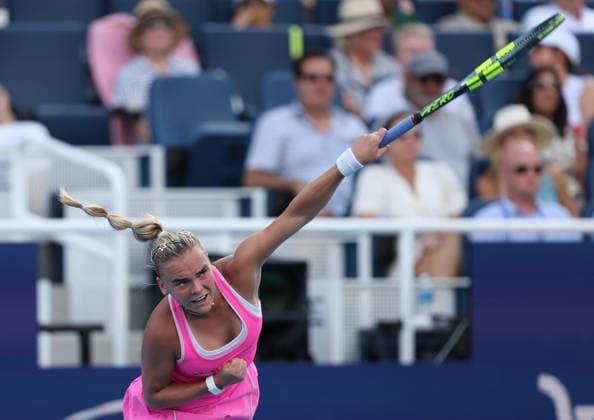 August 21, 2026, Mason, Ohio, USA: SARA BEJLEK of Czech Republic during the match against M. Keys of USA in quarterfinals of tennis tournament WTA, Tennis Damen 1000 Cincinnati Open in Mason, USA. Bejlek won 3:6, 6:4, 7:6 Mason USA - ZUMAc278 20260821_zsp_c278_047 Copyright: xMarcinxCholewinskix
