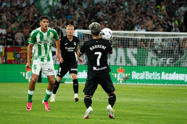 Ander Barrenetxea seen during LaLiga 2026 27 matchday 2 game between Real Betis Balompie and Real Sociedad de futbol (Marta Lopez Ball Raw Images) Seville Estadio La Cartuja Spain Copyright: xMartaxLopezx MartaLopez_BallRawImages_RealBetis-RealSociedad-116