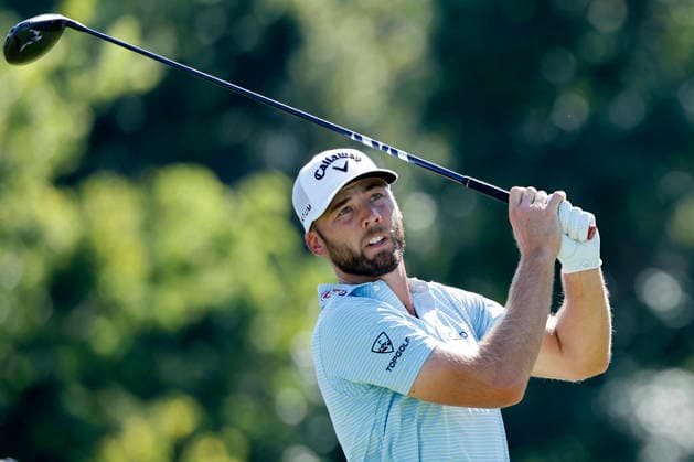 ST. LOUIS, MO - AUGUST 21: Sam Burns of United States of America plays from the tee at the twelfth hole during the second round of the BMW Championship on August 21, 2026 at Bellerive Country Club in St Louis, Missouri. (Photo by Joe Robbins Icon Sportswire) GOLF: AUG 21 PGA, Golf Herren BMW Championship EDITORIAL USE ONLY Icon5732608210582