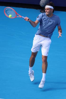 August 21, 2026, Mason, Oh, USA: Cincinnati Open Tennis 2026 - Taylor Fritz hits a ball against Brandon Nakashima in the Cincinnati Open Tennis Tournament held in Mason OH. 2026 08 21. ZUMAPress Mason USA - ZUMAn24_ 20260821_zaf_n24_211 Copyright: xWallyxNellx
