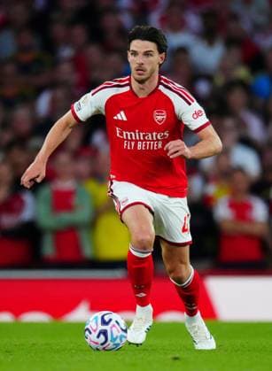 Declan Rice of Arsenal Arsenal v Coventry City, Premier League Football, Football, Emirates Stadium, London, UK - 21 Aug 2026London Emirates Stadium United Kingdom EDITORIAL USE ONLY No use with unauthorised audio, video, data, fixture lists, club league logos or live services. Online in-match use limited to 120 images, no video emulation. No use in betting, games or single club league player publications.  Copyright: xJavierxGarcia Shutterstockx 17111304cy
