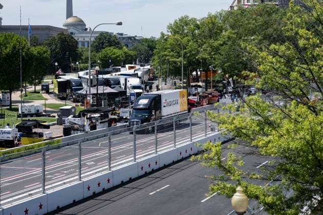 Freedom 250 Grand Prix Preliminaries Crews prepare the pit lane at the Freedom 250 Grand Prix one day before the beginning of the two-day event in Washington, DC, USA, on Friday, August 21 2026. The event will be the first ever IndyCar, Indy Car, IRL, USA race held in the nation’s capital. Credit: Andrew Thomas CNP Washington District of Columbia United States of America EDITORIAL USE ONLY Copyright: xx _Freedom 250 Grand Prix 327 AndrewxThomasx-xCNPx cnpphotos339391