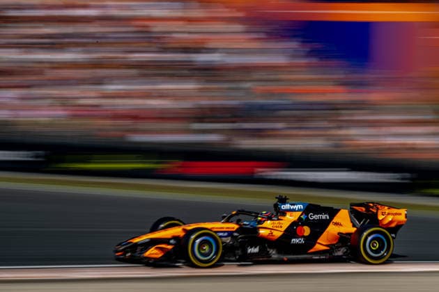 ZANDVOORT, NETHERLANDS: Oscar Piastri, racing for the McLaren F1 team during the 2026 Formula 1 Dutch Grand Prix at the Circuit Zandvoort in Zandvoort, Netherlands