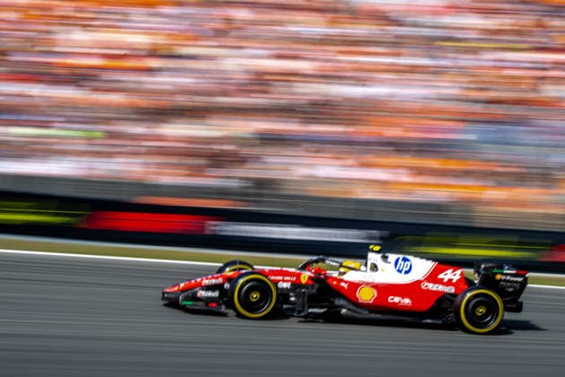 ZANDVOORT, NETHERLANDS: Lewis Hamilton, racing for the Ferrari team during the 2026 Formula 1 Dutch Grand Prix at the Circuit Zandvoort in Zandvoort, Netherlands