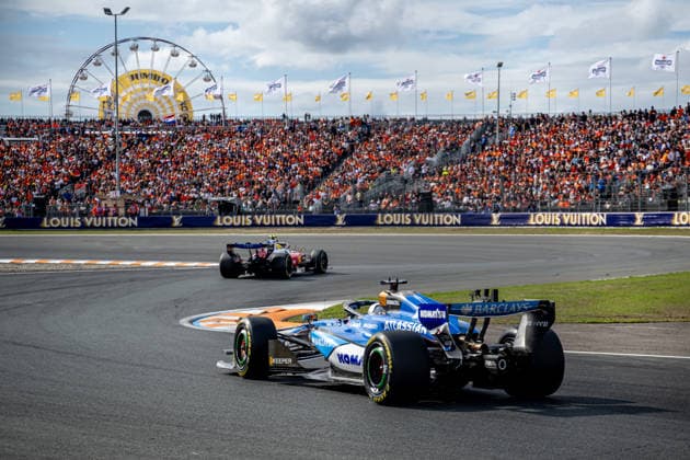 ZANDVOORT, NETHERLANDS: Alex Albon, racing for the Williams Racing team during the 2026 Formula 1 Dutch Grand Prix at the Circuit Zandvoort in Zandvoort, Netherlands