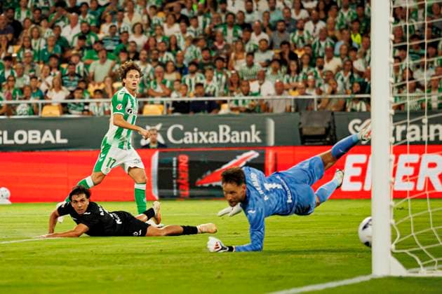 LaLiga EASPORTS 2026 2027 game between teams of Real Betis Balompie and Real Sociedad Madrid, Spain - 21 Aug 2026 Rodrigo Riquelme Reche, known as Roro (Real Betis Balompie) seen in action scoring goal during LaLiga EA SPORTS 2026 2027 game between teams of Real Betis Balompie and Real Sociedad Final Score - Real Betis Balompie 1:0 Real Sociedad Sevilla Spain Copyright: xMaciejxRogowskix xSOPAxImagesx Maciej-Rogowski-1443869