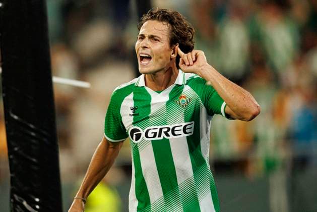 LaLiga EASPORTS 2026 2027 game between teams of Real Betis Balompie and Real Sociedad Madrid, Spain - 21 Aug 2026 Rodrigo Riquelme Reche, known as Roro (Real Betis Balompie) seen in action celebrating after scoring a goal during the LaLiga EA SPORTS 2026 2027 game between teams of Real Betis Balompie and Real Sociedad Final Score - Real Betis Balompie 1:0 Real Sociedad Sevilla Spain Copyright: xMaciejxRogowskix xSOPAxImagesx Maciej-Rogowski-1443872