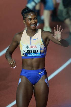 2026 Wanda Diamond League - Athletissima Lausanne Russell Masai of the United States competes during the women s 100m hurdles at the 2026 Wanda Diamond League Lausanne meeting at the Stade Olympique de la Pontaise in Lausanne, Switzerland, on August 21, 2026. Lausanne Vaud Switzerland  Copyright: xRemyxGrosx originalFilename:gros-100mhurd260821_np166.jpg