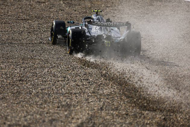 (260822) -- ZANDVOORT, Aug. 22, 2026 -- Mercedes Kimi Antonelli of Italy runs into the gravel area during the Sprint Qualifying session of the 2026 Formula One Dutch Grand Prix at the Zandvoort Circuit in Zandvoort, the Netherlands, Aug. 21, 2026. (Photo by Xinhua) (SP)NETHERLANDS-ZANDVOORT-F1-GRAND PRIX 2026-SPRINT QUALIFYING QianxJun 