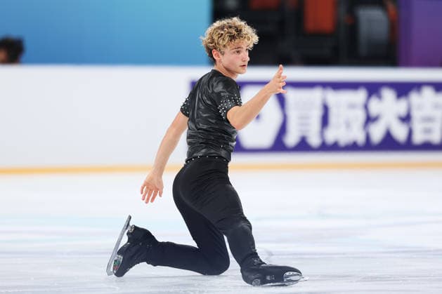 XI AN, CHINA - AUGUST 22: Daniel Verbat of France performs in the Junior Men - Free Skating on day 3 of the ISU Figure skating, Eiskunstlauf Junior Grand Prix Xi an 2026 on August 22, 2026 in Xi an, Shaanxi Province of China.  Copyright: xVCGx 111661415326