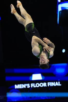 Zagreb, 21.08.2026. - 37TH EUROPEAN MEN™S ARTISTIC GYMNASTICS, Men s Artistic Gymnastics, Apparatus Final, Floor exercise, SENIORS. 597 MONTGOMERY Eamon (IRL) 37th European Men™s Artistic Gymnastics - Apparatus Final, SENIORS  2S6A3405.JPG
