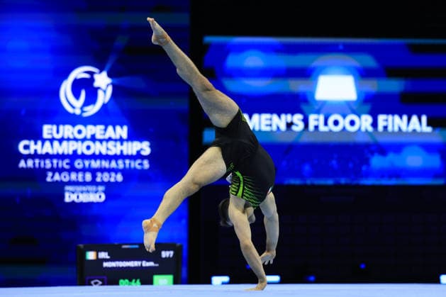 Zagreb, 21.08.2026. - 37TH EUROPEAN MEN™S ARTISTIC GYMNASTICS, Men s Artistic Gymnastics, Apparatus Final, Floor exercise, SENIORS. 597 MONTGOMERY Eamon (IRL) 37th European Men™s Artistic Gymnastics - Apparatus Final, SENIORS  2S6A3577.JPG