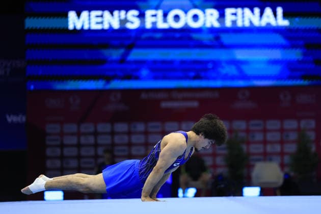Zagreb, 21.08.2026. - 37TH EUROPEAN MEN™S ARTISTIC GYMNASTICS, Men s Artistic Gymnastics, Apparatus Final, Floor exercise, SENIORS. 653 IAKUBOV Mukhammadzhon (WG2) 37th European Men™s Artistic Gymnastics - Apparatus Final, SENIORS  2S6A5329.JPG