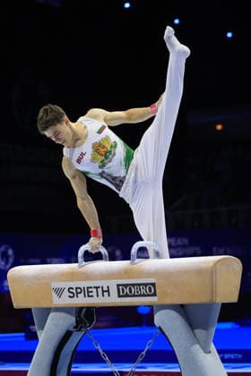 Zagreb, 21.08.2026. - 37TH EUROPEAN MEN™S ARTISTIC GYMNASTICS, Men s Artistic Gymnastics, Apparatus Final, Floor exercise, SENIORS. 529 IVANOV David (BUL) Men s Artistic Gymnastics Apparatus Final , Pommel horse, Individual SENIORS.  2S6A0469.JPG