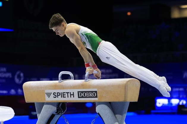 Zagreb, 21.08.2026. - 37TH EUROPEAN MEN™S ARTISTIC GYMNASTICS, Men s Artistic Gymnastics, Apparatus Final, Floor exercise, SENIORS. 529 IVANOV David (BUL) Men s Artistic Gymnastics Apparatus Final , Pommel horse, Individual SENIORS.  2S6A0578.JPG