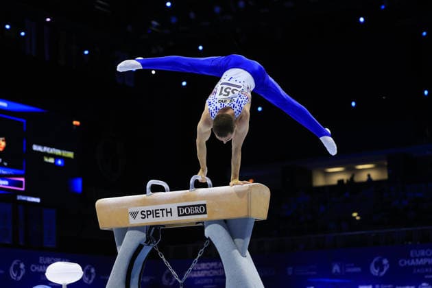 Zagreb, 21.08.2026. - 37TH EUROPEAN MEN™S ARTISTIC GYMNASTICS, Men s Artistic Gymnastics, Apparatus Final, Floor exercise, SENIORS. 551 YOCKERS Ignacio (ESP) Men s Artistic Gymnastics Apparatus Final , Pommel horse, Individual SENIORS.  2S6A0063.JPG