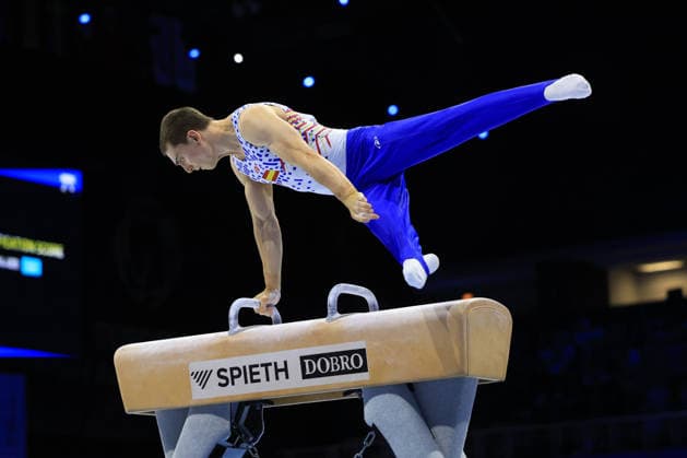 Zagreb, 21.08.2026. - 37TH EUROPEAN MEN™S ARTISTIC GYMNASTICS, Men s Artistic Gymnastics, Apparatus Final, Floor exercise, SENIORS. 551 YOCKERS Ignacio (ESP) Men s Artistic Gymnastics Apparatus Final , Pommel horse, Individual SENIORS.  2S6A9737.JPG