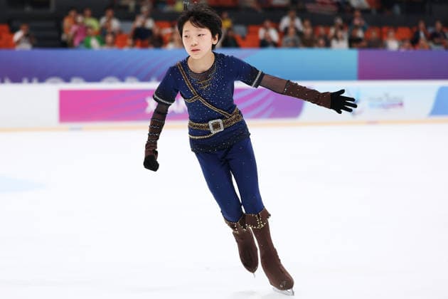 XI AN, CHINA - AUGUST 22: Gyujin Hwang of South Korea performs in the Junior Men - Free Skating on day 3 of the ISU Figure skating, Eiskunstlauf Junior Grand Prix Xi an 2026 on August 22, 2026 in Xi an, Shaanxi Province of China.  Copyright: xVCGx 111661418672