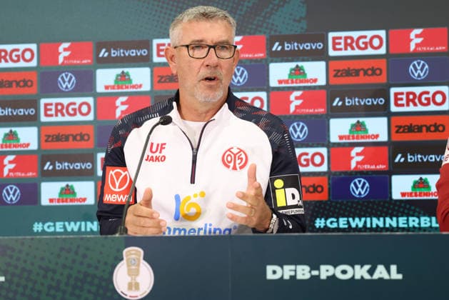URS FISCHER PRESSEKONFERENZ VOR DEM DFB POKAL SPIEL VFB KRIESCHOW-1. FSV MAINZ 05 MAINZ *** URS FISCHER PRESS CONFERENCE AHEAD OF THE DFB CUP MATCH: VFB KRIESCHOW 1, FSV MAINZ 05 MAINZ 